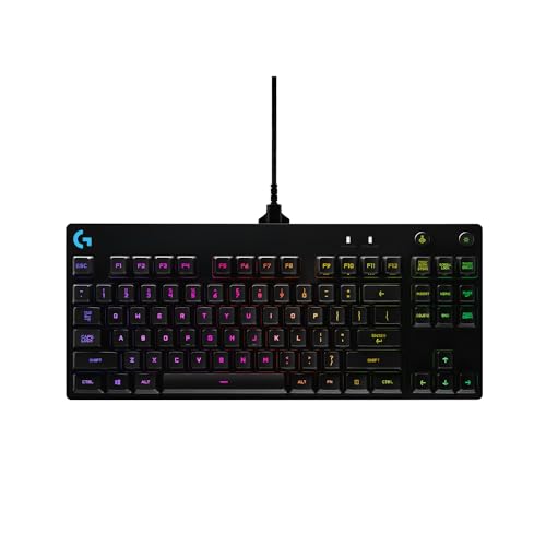 Logitech G PRO TKL mechanische Gaming-Tastatur, GX-Blue Clicky Switches, LIGHTSYNC RGB, Design ohne Nummernblock für Esport Gaming, Abnehmbares Mikro-USB-Kabel, Französisches AZERTY-Layout - Schwarz von Logitech G