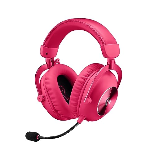 Logitech G PRO X 2 LIGHTSPEED Wireless Gaming Headset, abnehmbares Boom-Mic, 50-mm-Graphen-Treiber, DTS:X-Kopfhörer 2.0–7.1 Surround, Bluetooth/USB/3,5 mm Aux, PC, PS5, PS4 - Magenta von Logitech G