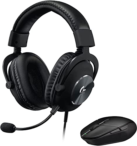 Logitech G PRO X Gaming-Headset, Over-Ear Kopfhörer, Blue VO!CE Mikrofon, kabelgebunden, PC/PS/Xbox/Nintendo Switch - Schwarz, Logitech G303 Shroud Edition kabellose Gaming-Maus, Lightspeed Wireless von Logitech G