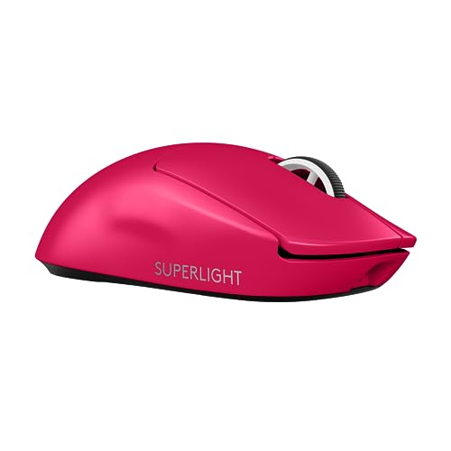 Logitech G PRO X Superlight 2 Lightspeed Kabellose Gaming-Maus, Lightweight, LIGHTFORCE Hybrid-Schalter, Hero 2 Sensor, 32.00DPI, 5 programmierbare Tasten, USB-C-Ladung, PC & Mac - Magenta von Logitech G