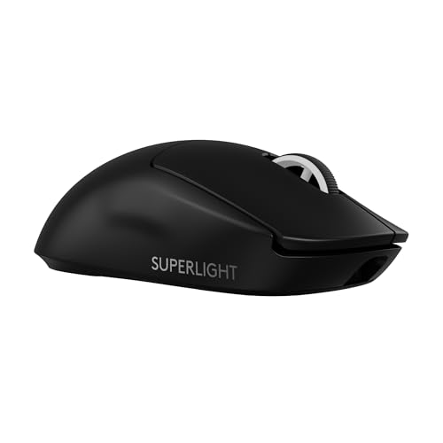 Logitech G PRO X Superlight 2 Lightspeed Kabellose Gaming-Maus, Lightweight, LIGHTFORCE Hybrid-Schalter, Hero 2 Sensor, 32.00DPI, 5 programmierbare Tasten, USB-C-Ladung, PC & Mac - Schwarz von Logitech G