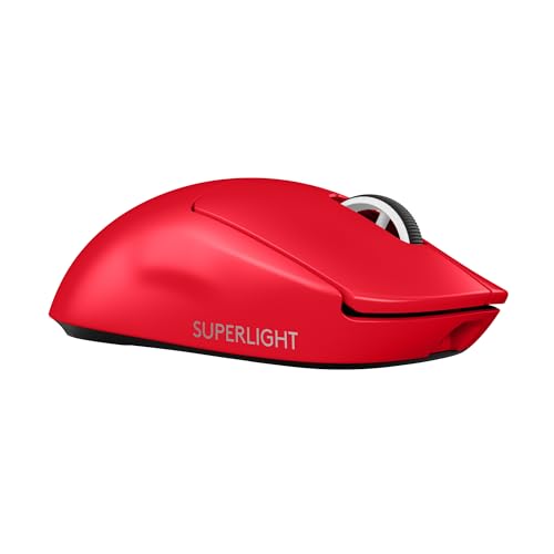 Logitech G PRO X Superlight 2 SE kabellose Gaming-Maus, 60 g Pro-Grade-Maus mit 5 programmierbaren Tasten, 44K-DPI-Sensor, 888+ IPS, 1-kHz-Signalrate, USB-C-Ladefunktion für PC/Mac - Rot von Logitech G