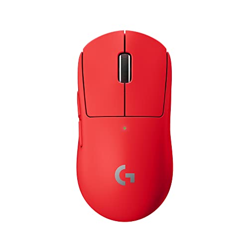 Logitech G PRO X Superlight kabellose USB Gaming-Maus, Ultra-leicht, Hero 25K Sensor, 25.600 DPI, 5 programmierbare Tasten, Lange Akkulaufzeit, integrierter Speicher, für E-Sport, PC/Mac - Rot von Logitech G