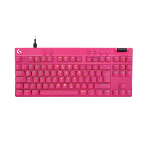 Logitech G PRO X TKL Rapid Tenkeyless kabelgebundene Gaming Tastatur mit magnetischen Analogschaltern, Rapid Trigger-Modus, einstellbarem Auslöser und anpassbarer RGB-Beleuchtung, QWERTZ DE - Rosa Logitech G PRO X TKL Rapid Tenkeyless kabelgebundene Gaming Tastatur mit magnetischen Analogschaltern, Rapid Trigger-Modus, einstellbarem Auslöser und anpassbarer RGB-Beleuchtung, QWERTZ DE - Rosa von Logitech G