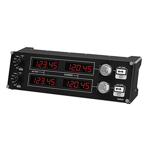 Logitech G Saitek Pro Flight Radio Panel, Radioschalttafel für Flug Simulatoren, 4 Separate LED-Anzeigen mit Reglern, USB-Anschluss, Modular und Anpassbar, PC - Schwarz von Logitech G