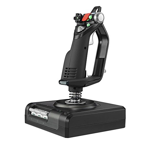 Logitech G Saitek X52 Pro Flight Control System, Schubregler und Stick-Simulationscontroller für Weltraum-Simulationen, LCD-Display, Doppelfederung, Beleuchtete Tasten, 2x USB-Anschluss, PC - Schwarz von Logitech G