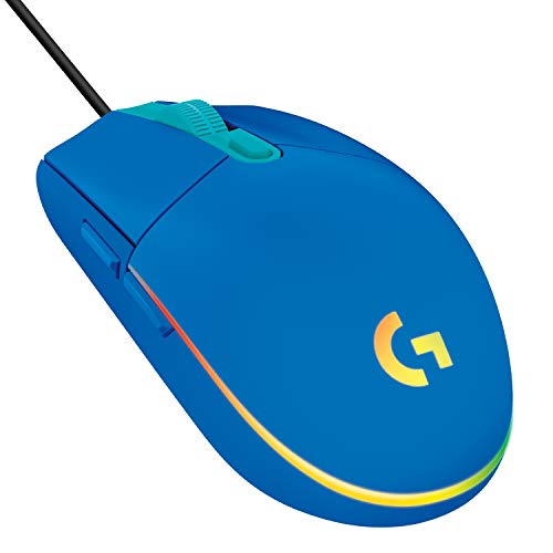Logitech G203 Gaming-Maus mit anpassbarer LIGHTSYNC RGB-Beleuchtung, 6 programmierbare Tasten, spieletauglicher Sensor, Abtastung mit 8.000 DPI, Geringes Gewicht - Blau von Logitech G
