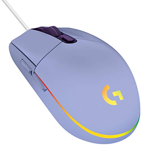Logitech G203 Gaming-Maus mit anpassbarer LIGHTSYNC RGB-Beleuchtung, 6 programmierbare Tasten, spieletauglicher Sensor, Abtastung mit 8.000 DPI, Geringes Gewicht - Lila von Logitech G