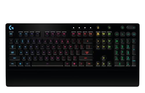 Logitech G213 Prodigy Gaming-Tastatur, RGB-Beleuchtung, Programmierbare G-Tasten, Multi-Media Bedienelemente, Integrierte Handballenauflage, Spritzwassergeschützt, Spanisches QWERTY-Layout - Schwarz von Logitech G