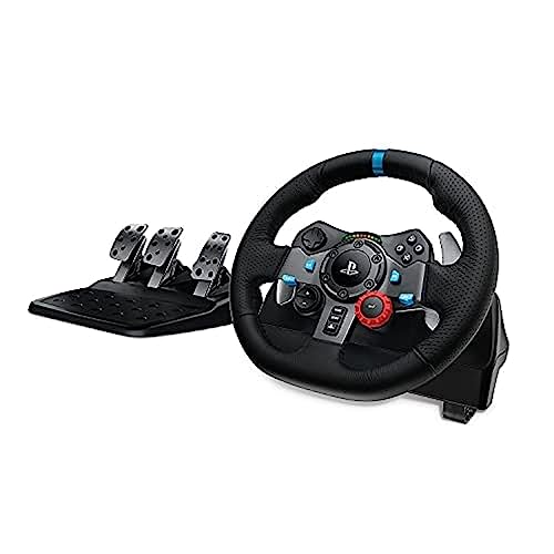 Logitech G29 Driving Force Gaming Rennlenkrad, Zweimotoriges Force Feedback, 900° Lenkbereich, Racing Leder-Lenkrad, Verstellbare Edelstahl Bodenpedale PS4/PS5 + F1 23 PS5 | Deutsch Logitech G29 Driving Force Gaming Rennlenkrad, Zweimotoriges Force Feedback, 900° Lenkbereich, Racing Leder-Lenkrad, Verstellbare Edelstahl Bodenpedale PS4/PS5 + F1 23 PS5 | Deutsch von Logitech G