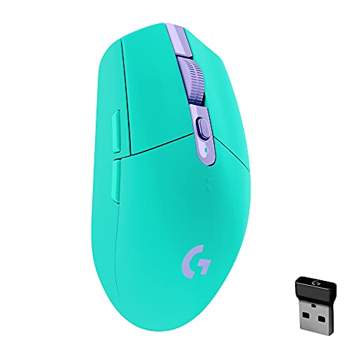 Logitech G305 LIGHTSPEED Kabellose Gaming-Maus, HERO-Sensor, 12.000 DPI, Geringes Gewicht, 6 programmierbare Tasten, 250 h Batterie, Onboard-Speicher, Kompatibel mit PC, Mac - Grün von Logitech G