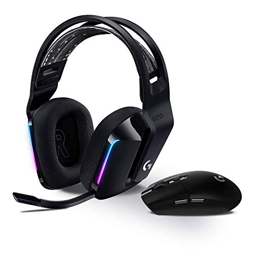 Logitech G305 LIGHTSPEED kabellose Gaming-Maus + Logitech G733 LIGHTSPEED Kabelloses Gaming Headset mit Kopfbügel von Logitech G