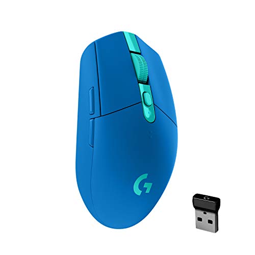 Logitech G305 LIGHTSPEED kabellose Gaming-Maus mit HERO 12K DPI Sensor, Wireless Verbindung, 6 programmierbare Tasten, 250 Stunden Akkulaufzeit, Leichtgewicht, PC/Mac - Blau von Logitech G