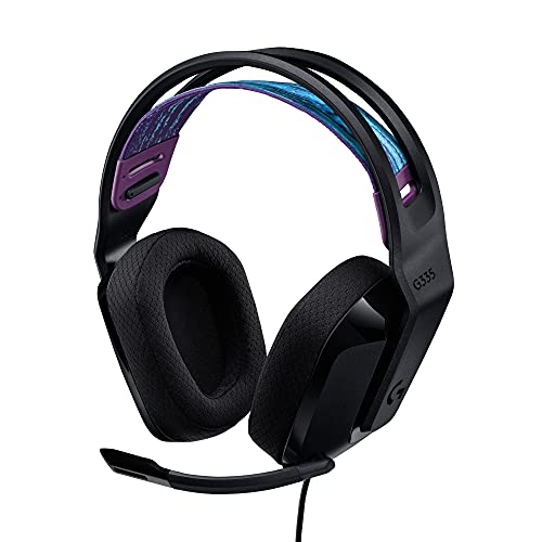 Logitech G335 Kabelgebundenes Gaming-Headset, Flip-to-Mute-Mikrofon, 3,5 mm Audioanschluss, Memory-Schaum-Ohrpolster, Leicht, Kompatibel mit PC, PlayStation, Xbox, Nintendo Switch - Schwarz von Logitech G