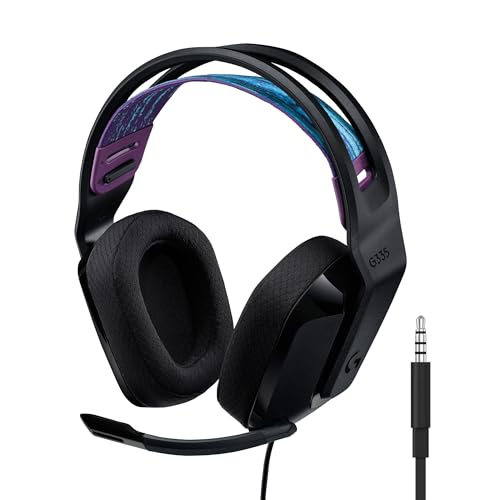 Logitech G335 Kabelgebundenes Gaming-Headset, Flip-to-Mute-Mikrofon, 3,5 mm Audioanschluss, Memory-Schaum-Ohrpolster, Leicht, Kompatibel mit PC, PlayStation, Xbox, Nintendo Switch - Schwarz von Logitech G