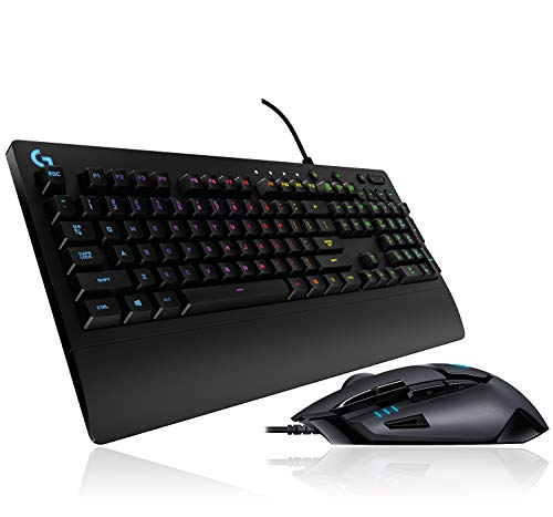 Logitech G402 Hyperion Fury Gaming-Maus, 4000 DPI Optischer Sensor, 8 Programmierbare Tasten + Logitech G213 Prodigy Gaming-Tastatur, RGB-Beleuchtung, Programmierbare G-Tasten von Logitech G