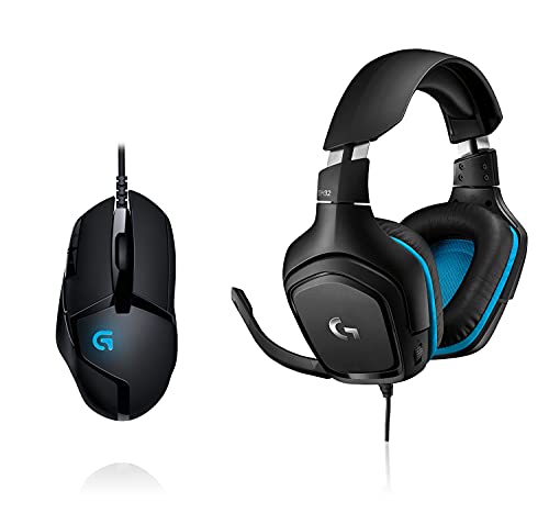 Logitech G402 Hyperion Fury Gaming-Maus, 4000 DPI Optischer Sensor, 8 Programmierbare Tasten + Logitech G432 kabelgebundenes Gaming-Headset, 7.1 Surround Sound, DTS Headphone:X 2.0 von Logitech G