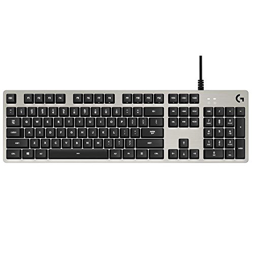 Logitech G413 Mechanische Gaming-Tastatur, Taktile Romer-G Switches, Gebürstetes Aluminiumgehäuse, Programmierbare F-Tasten, USB-Durchschleife, US QWERTY-Layout - Silber/Schwarz von Logitech G