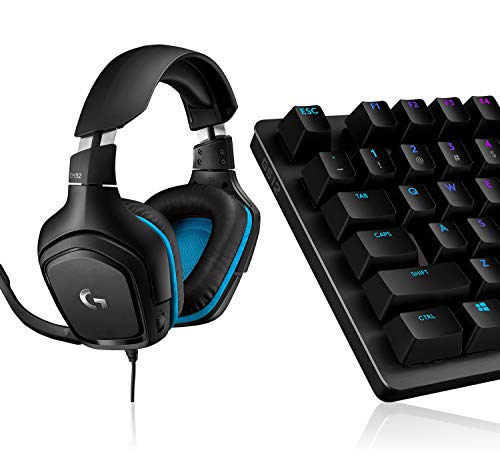 Logitech G432 kabelgebundenes Gaming-Headset, 7.1 Surround Sound, DTS Headphone:X 2.0 + Logitech G512 mechanische Gaming-Tastatur, GX-Brown Taktile Switches, LIGHTSYNC RGB-Beleuchtung von Logitech G