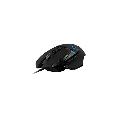 Logitech G502 HERO High-Performance Gaming-Maus mit HERO 25K DPI optischem Sensor, RGB-Beleuchtung, Gewichtstuning, 11 programmierbare Tasten, anpassbare Spielprofile, PC/Mac - Schwarz von Logitech G