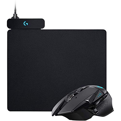 Logitech G502 LIGHTSPEED kabellose Gaming-Maus + Logitech G POWERPLAY kabelloses Ladesystem, Stoff- & Kunststoff Gaming-Mauspads inklusive von Logitech G