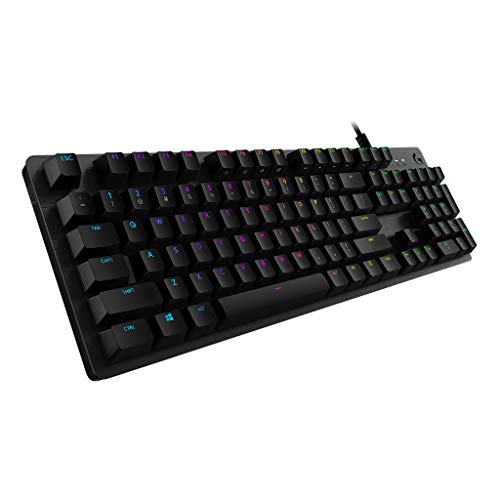 Logitech G512 mechanische Gaming-Tastatur, GX-Red Linear Switches, LIGHTSYNC RGB-Beleuchtung, USB-Durchschleife, Aluminium-Gehäuse, Programmierbare F-Tasten, Skandinavisches-Layout - Schwarz von Logitech G