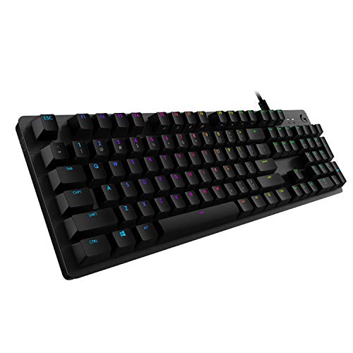 Logitech G512 mechanische Gaming-Tastatur, GX-Red Linear Switches, LIGHTSYNC RGB-Beleuchtung, USB-Durchschleife, Aluminium-Gehäuse, Programmierbare F-Tasten, US QWERTY-Layout - Schwarz Logitech G512 mechanische Gaming-Tastatur, GX-Red Linear Switches, LIGHTSYNC RGB-Beleuchtung, USB-Durchschleife, Aluminium-Gehäuse, Programmierbare F-Tasten, US QWERTY-Layout - Schwarz von Logitech G