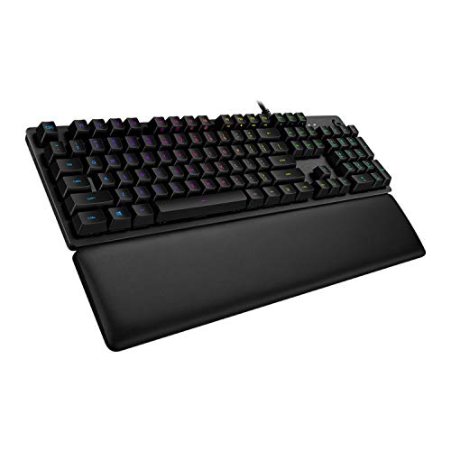 Logitech G513 mechanische Gaming-Tastatur, GX-Brown Taktile Switches, RGB-Beleuchtung, USB-Durchschleife, Handballenauflage mit Memory Foam, Aluminium-Gehäuse, UK QWERTY-Layout - Schwarz von Logitech G