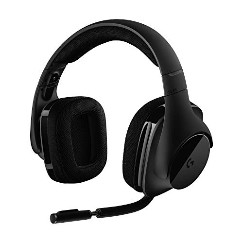 Logitech G533 kabelloses Gaming-Headset, 7.1 Surround Sound, DTS Headphone:X, 40mm Treiber, 2.4 GHz, Noise-Cancelling Mikrofon, Wireless Verbindung, 15-Stunden Akkulaufzeit, PC/Mac - Schwarz von Logitech G
