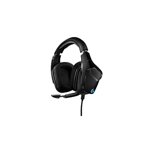 Logitech G635 kabelgebundenes Gaming-Headset mit LIGHTSYNC RGB, 7.1 Surround Sound, DTS Headphone:X 2.0, 50 mm Treiber, Bügelmikrofon mit Flip-Stummschaltung, PC/Xbox One/PS4/Nintendo Switch - Schwarz von Logitech G