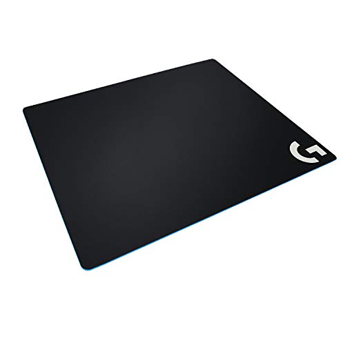 Logitech G640 Gaming-Mauspad aus Stoff, 460x400 mm, 3mm flaches Profil, Geringe Oberflächenreibung, Gleichmäßige Oberflächenstruktur, Gummiunterlage, Zusammenrollbar - Schwarz von Logitech G