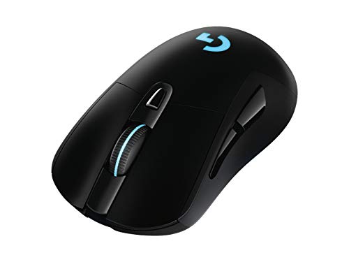 Logitech G703 Lightspeed Wireless Gaming Maus, Kabellose Verbindung, USB-Anschluss, 12000 DPI Sensor, RGB-Beleuchtung, Gewichttuning, 6 Programmierbare Tasten, PC/Mac - Schwarz von Logitech G