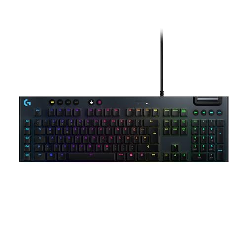 Logitech G815 mechanische Gaming-Tastatur, Taktiler GL-Tasten-Switch mit flachem Profil, LIGHTSYNC RGB, 5 Programmierbare G-Tasten, Multimedia-Bedienelemente, Deutsches QWERTZ-Layout - Carbon von Logitech G