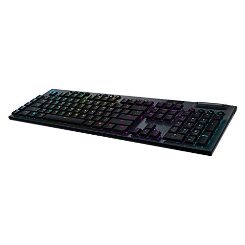 Logitech G915 LIGHTSPEED kabellose mechanische Gaming-Tastatur, Taktiler GL-Tasten-Switch mit flachem Profil, LIGHTSYNC RGB, Ultraschlankes Design, Deutsches QWERTZ-Layout - Carbon von Logitech G