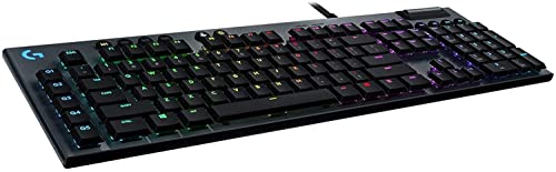 Logitech G915 LIGHTSPEED kabellose mechanische Gaming-Tastatur, Taktiler GL-Tasten-Switch mit flachem Profil, UK QWERTY Layout - Carbon von Logitech G