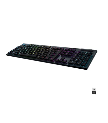 Logitech G915 LIGHTSPEED kabellose mechanische Gaming-Tastatur, Taktiler GL-Tasten-Switch mit flachem Profil, US QWERTY Layout - Carbon Logitech G915 LIGHTSPEED kabellose mechanische Gaming-Tastatur, Taktiler GL-Tasten-Switch mit flachem Profil, US QWERTY Layout - Carbon von Logitech G