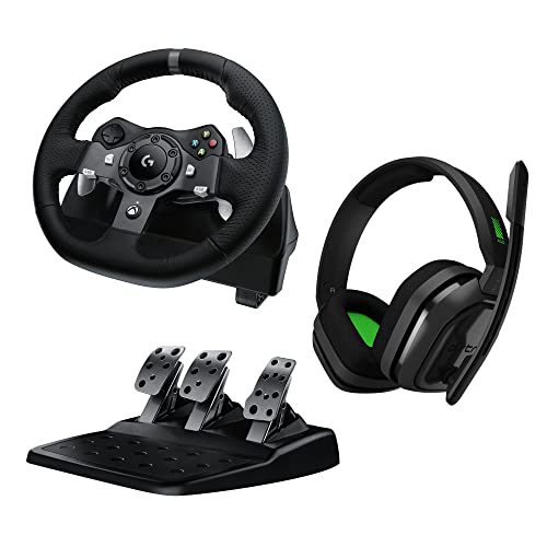 Logitech G920 Driving Force Rennlenkrad und Bodenpedale für Xbox One & PC + Astro A10 Gaming-Headset - Schwarz von Logitech G