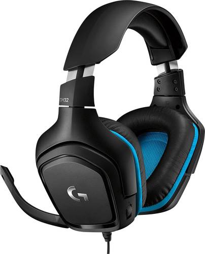 Logitech Gaming G432 Gaming Over Ear Headset kabelgebunden 7.1 Surround Schwarz, Blau Lautstärkereg von Logitech Gaming