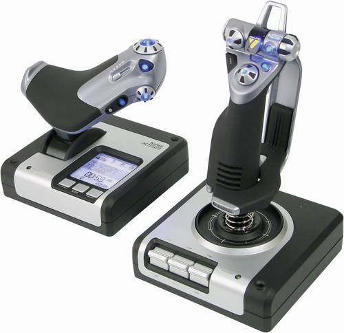 Saitek Logitech Gaming X52 Hotas Flight Control System PS28 Flugsimulator-Joystick USB PC Silber, Sc von Logitech Gaming