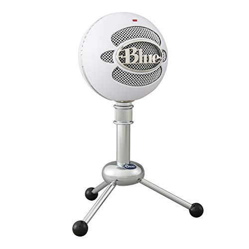 Blue Snowball USB-Mikrofon für Aufnahmen, Streaming, Podcasting, Gaming auf PC und Mac, Kondensatormikrofon mit Nieren- und Kugelcharakteristik und stilvollem Retro-Design - Weiß von Logitech for Creators