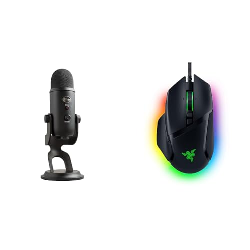 Blue Yeti USB-Mikrofon für Aufnahmen, Streaming, Gaming & Razer Basilisk V3 - Kabelgebundene, anpassbare Gaming Maus von Logitech for Creators
