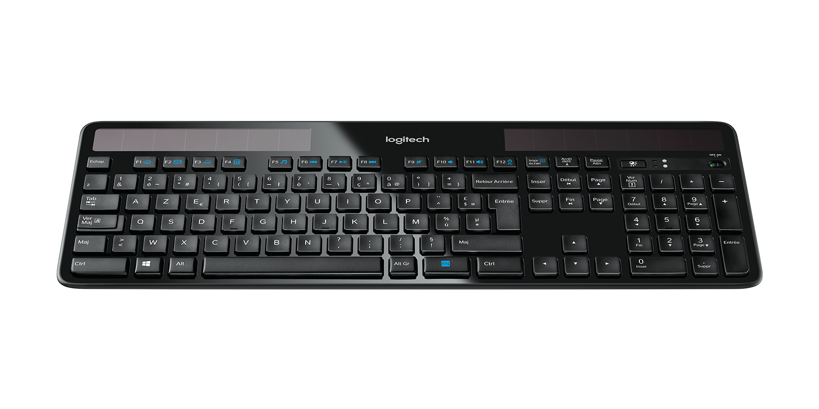 K750 Wireless Solar Keyboard Ultraschlanke Solartastatur - Grafit Français (Azerty) von Logitech