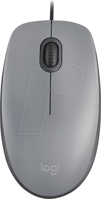 LOGITECH M110GR - Maus (Mouse), Kabel, grau von Logitech