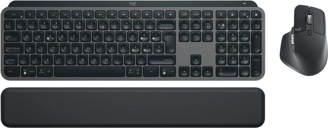 Logitech MX Keys S Combo - Tastatur-und-Maus-Set - hinterleuchtet - kabellos - Bluetooth LE - QWERTZ - Deutsch - Tastenschalter: Scissor-Key - Graphite (920-011606) von Logitech