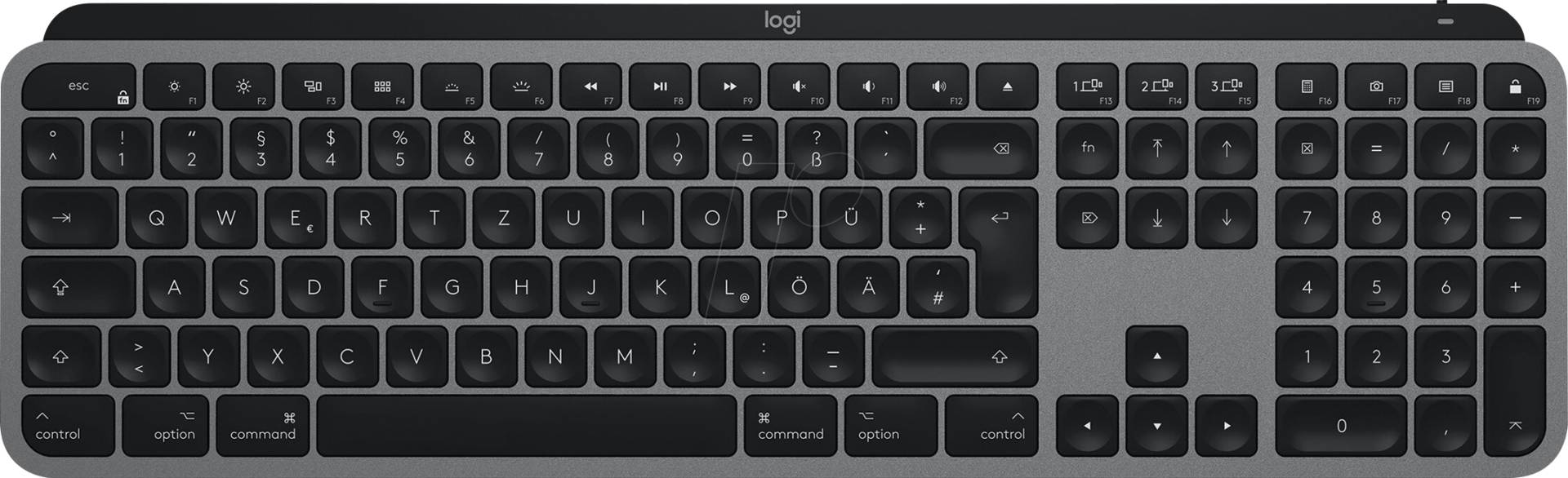 LOGITECH MXK FM - Funk-Tastatur, USB/Bluetooth/Funk, MX Keys für Mac von Logitech