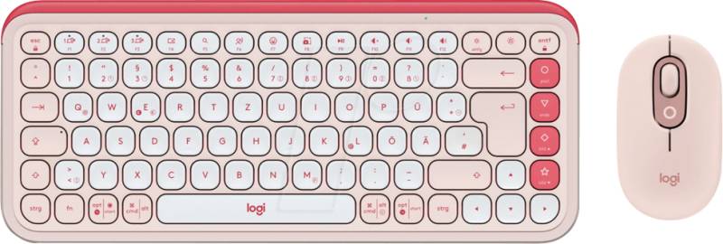 LOGITECH POPICWS - Tastatur-/Maus-Kombination, Bluetooth, rosa-weiß von Logitech