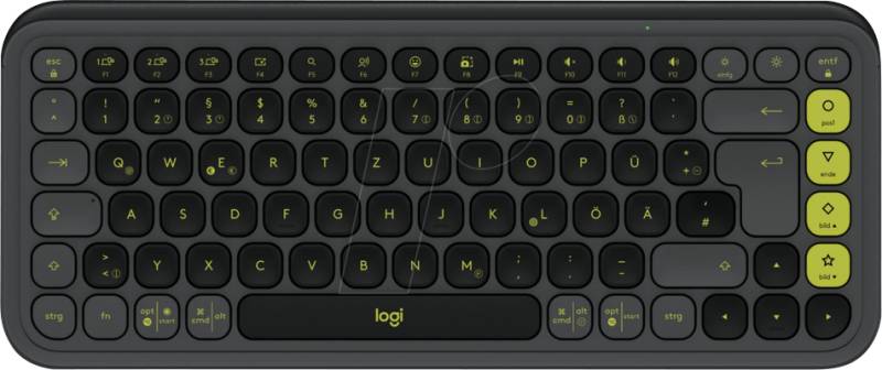 LOGITECH POPIKSW - Tastatur, Bluetooth, schwarz-grün, QWERTZ von Logitech