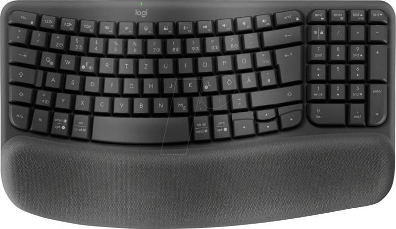 LOGITECH WKFB SW - Funk-Tastatur, ergonomisch, Logi Bolt/Bluetooth, schwarz von Logitech
