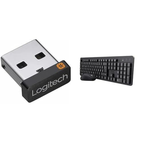 Logitech® USB Unifying Empfänger & Trust Ymo II Leise Tastatur Maus von Logitech