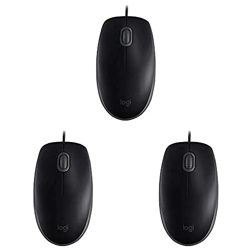 Logitech B110 Silent Kabelgebundene Maus - Schwarz, 3er Pack von Logitech